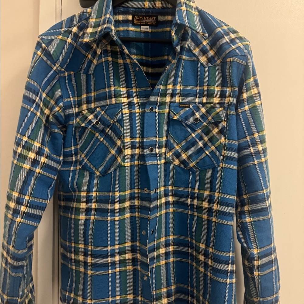 Blue Plaid Button-Up Shirt